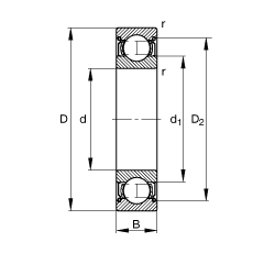 S 6211-2Z,  DIN 625-1 ˜ʵҪߴ, ɂg϶ܷ