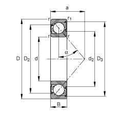 ǽ|S 7201-B-2RS-TVP,  DIN 628-1 ˜ʵҪߴ磬|  = 40㣬ɂȴܷ